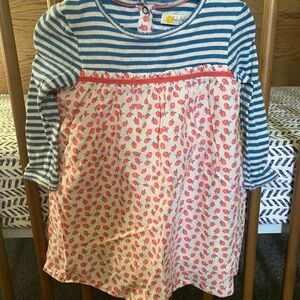 Baby Boden Blue Striped and Strawberry Dress